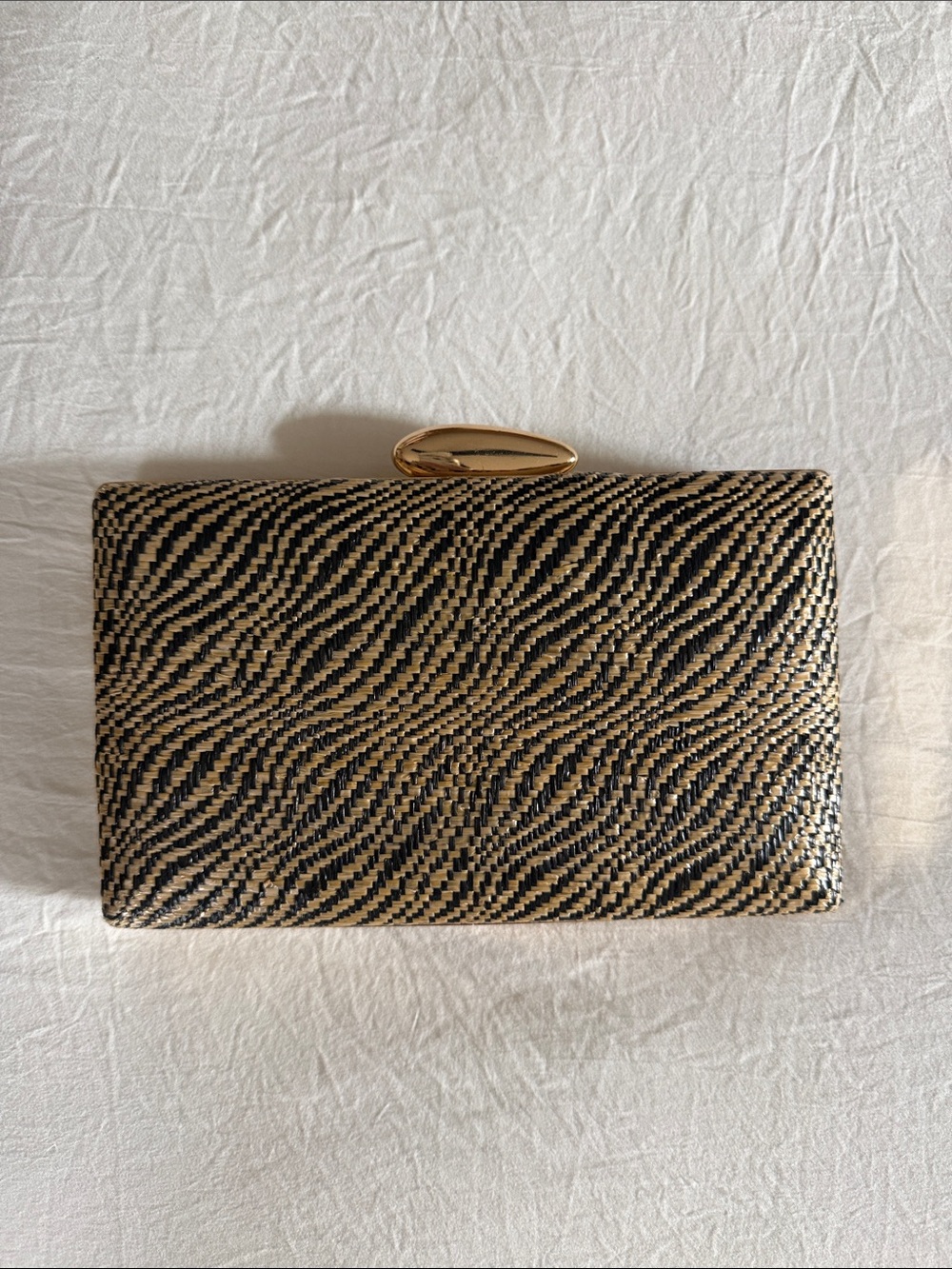 Dolce Vita Black and Gold Woven Evening Clutch